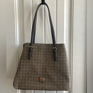 Anne Klein Brown Patterned Tote Bag